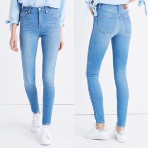 Madewell 10 inch high rise skinny light wash jeans
